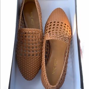 New With Box Nine West Tan Woven Haddie Loafer